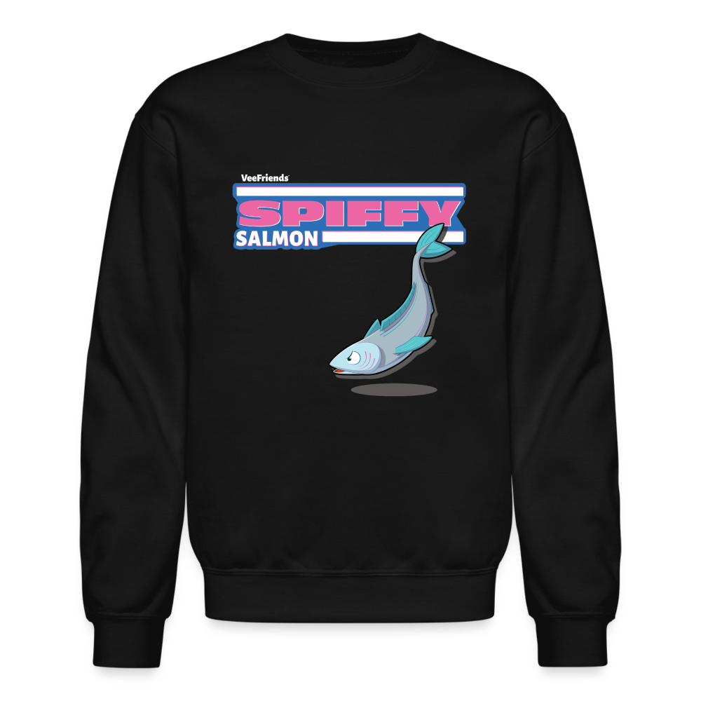 
            
                Load image into Gallery viewer, Spiffy Salmon Character Comfort Adult Crewneck Sweatshirt - black
            
        
