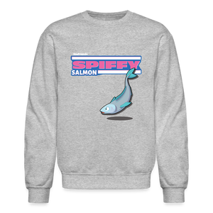 Spiffy Salmon Character Comfort Adult Crewneck Sweatshirt - heather gray