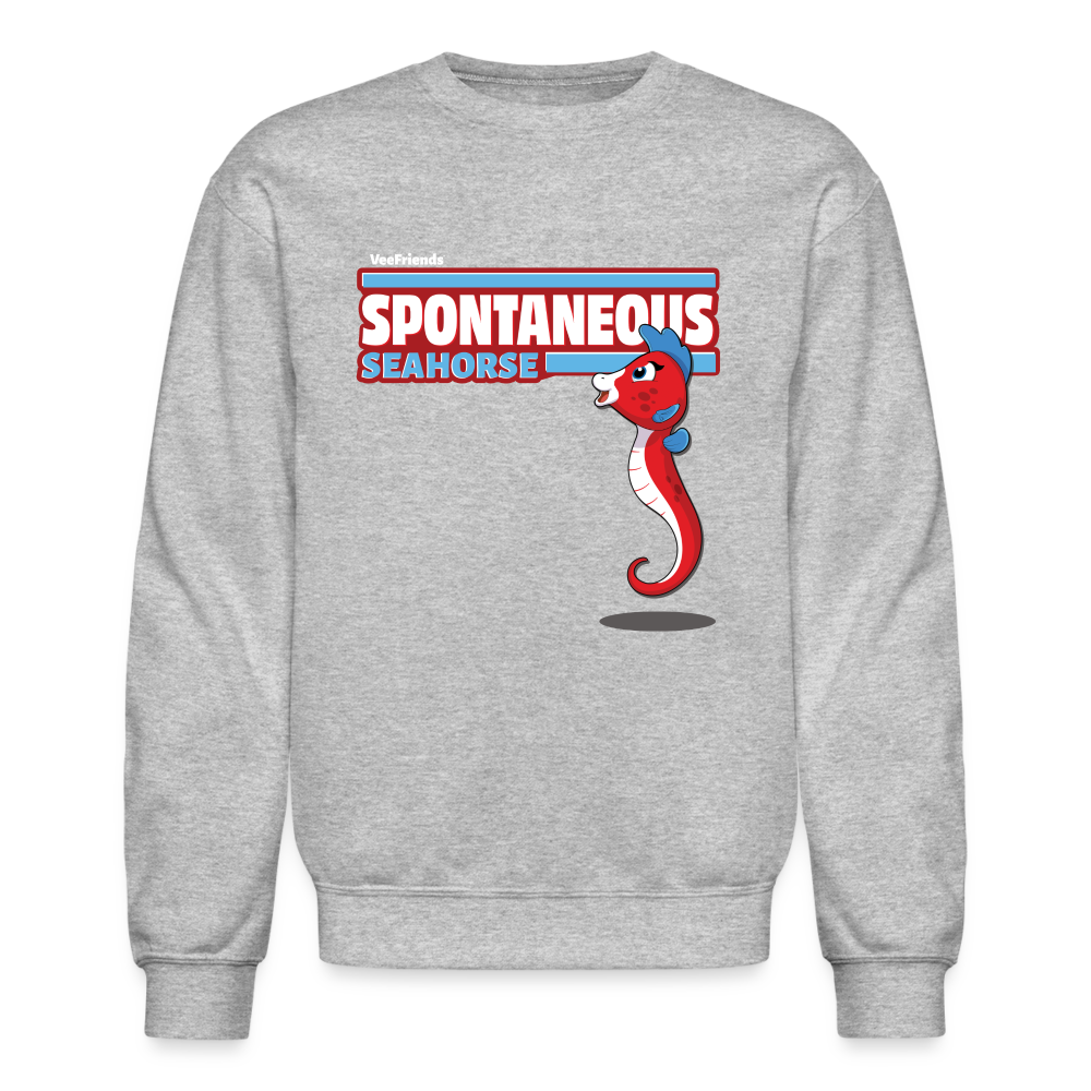 Spontaneous Seahorse Character Comfort Adult Crewneck Sweatshirt - heather gray