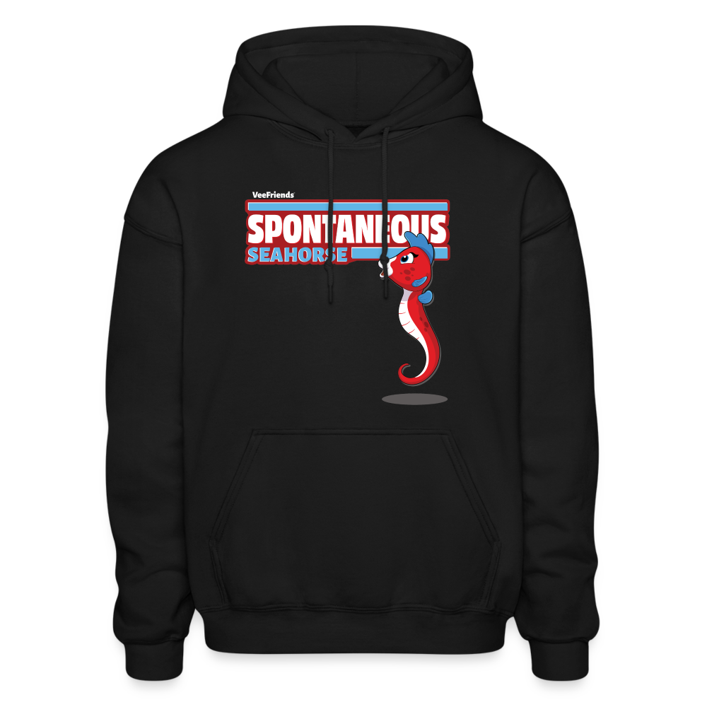 Spontaneous Seahorse Character Comfort Adult Hoodie - black