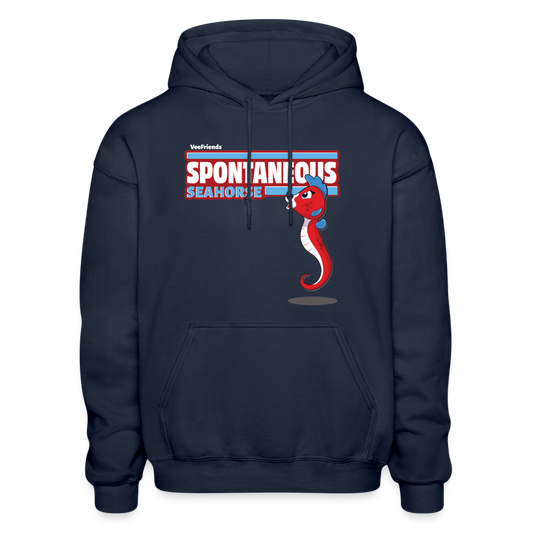 Spontaneous Seahorse Character Comfort Adult Hoodie - navy