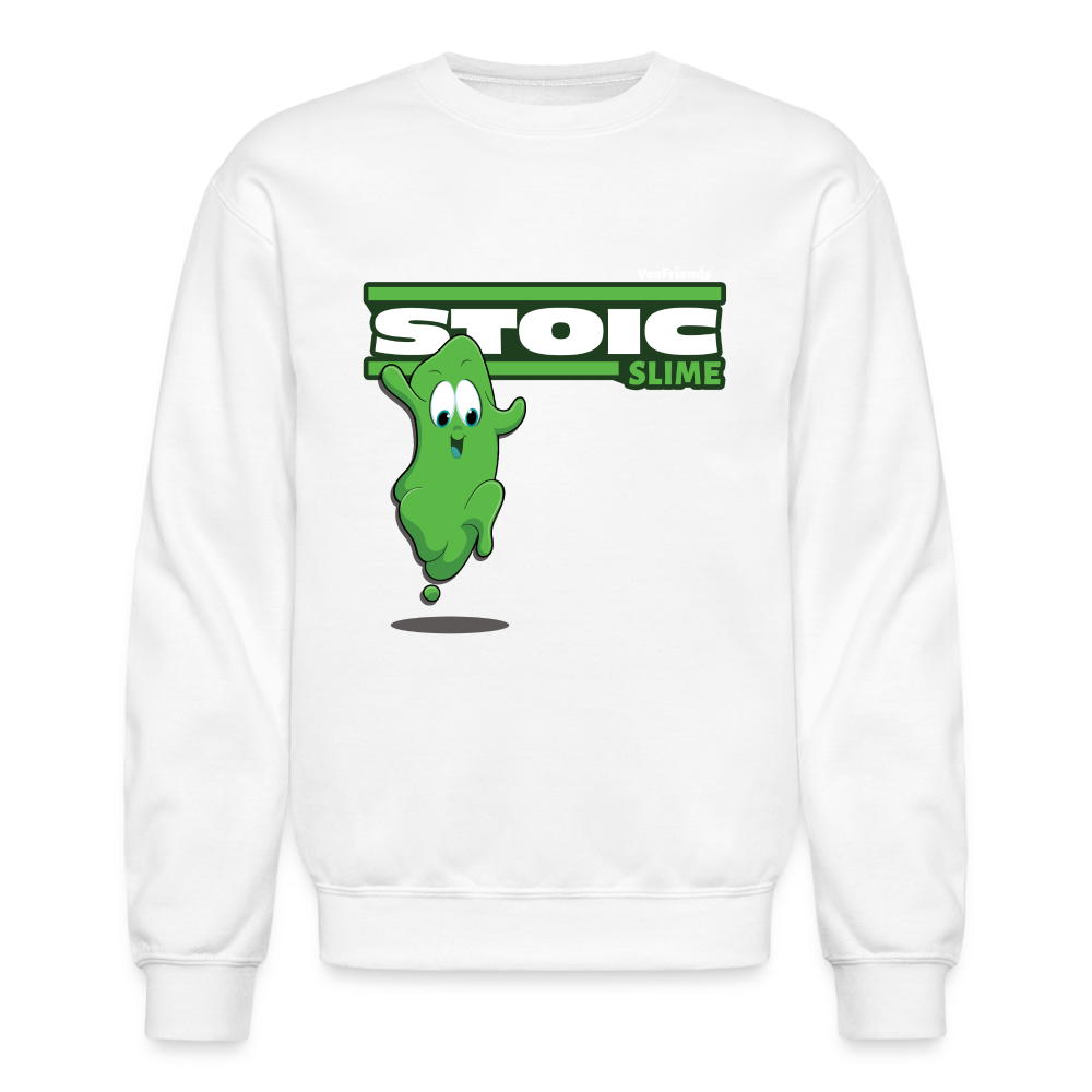 Stoic Slime Character Comfort Adult Crewneck Sweatshirt - white