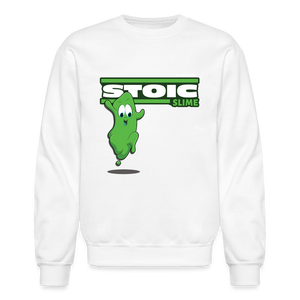 Stoic Slime Character Comfort Adult Crewneck Sweatshirt - white