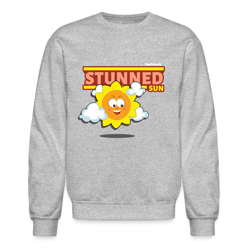 Stunned Sun Character Comfort Adult Crewneck Sweatshirt - heather gray