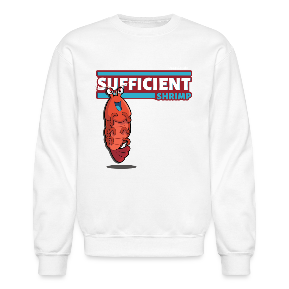 Sufficient Shrimp Character Comfort Adult Crewneck Sweatshirt - white