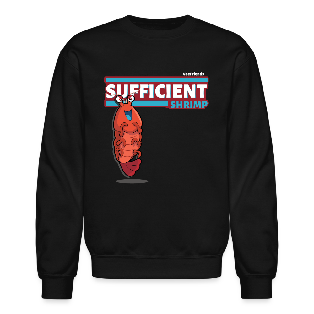 Sufficient Shrimp Character Comfort Adult Crewneck Sweatshirt - black