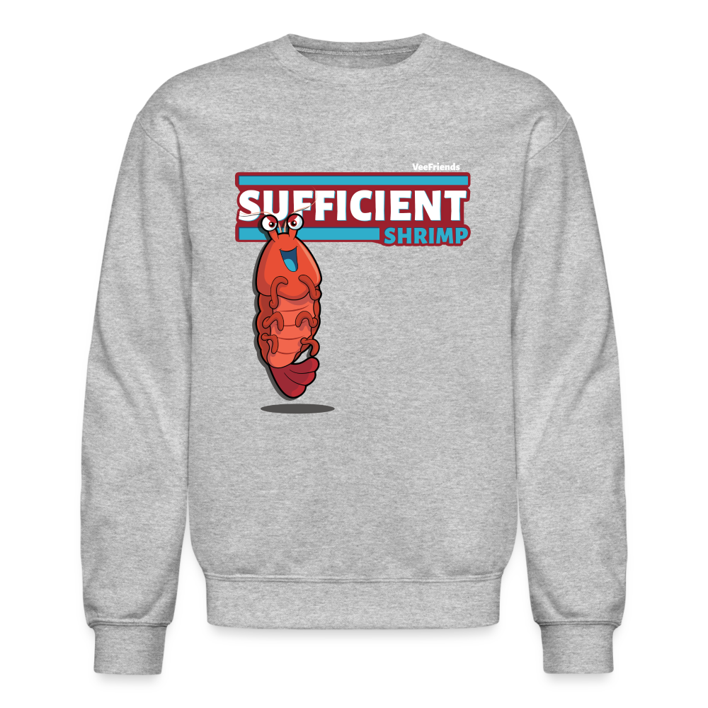 Sufficient Shrimp Character Comfort Adult Crewneck Sweatshirt - heather gray