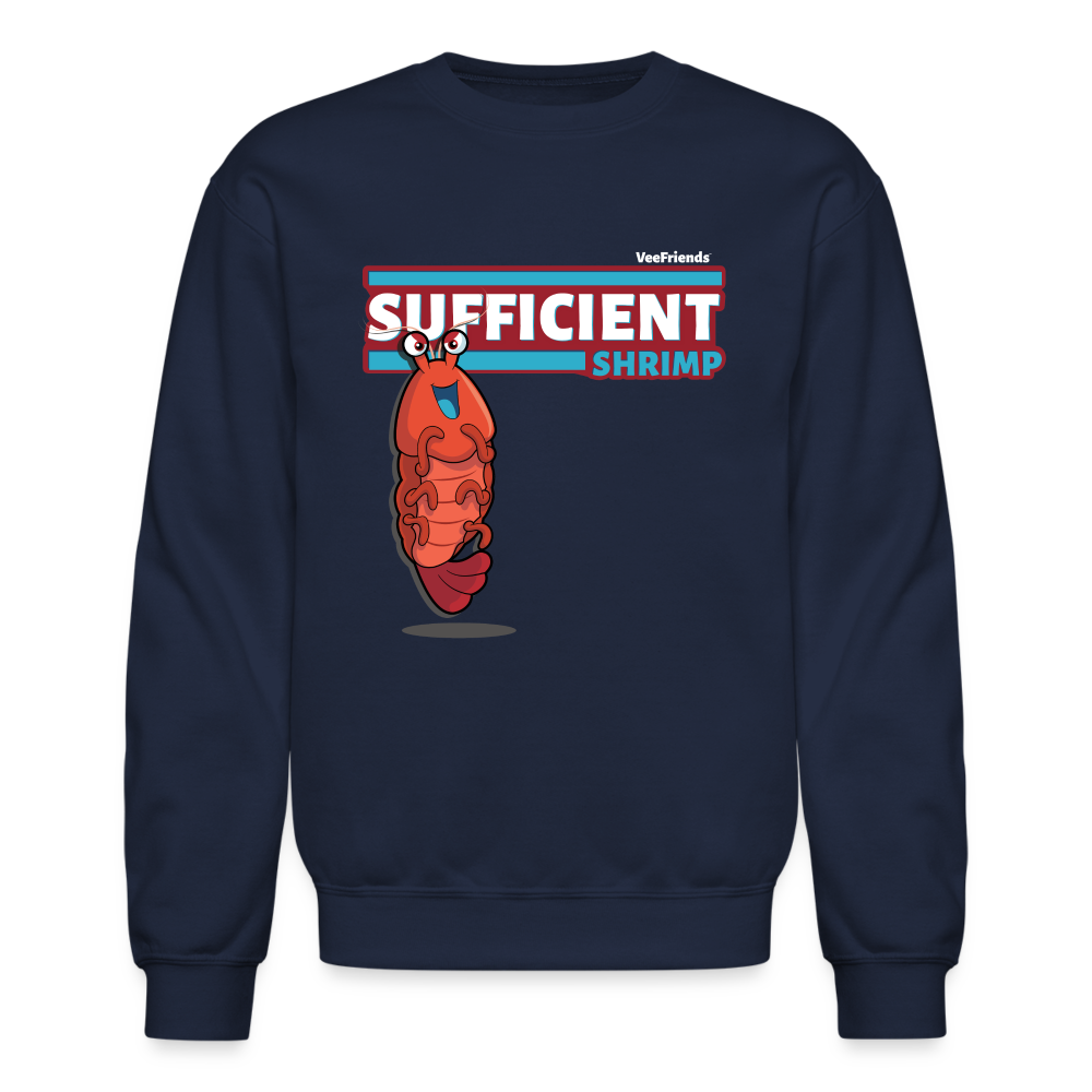 Sufficient Shrimp Character Comfort Adult Crewneck Sweatshirt - navy