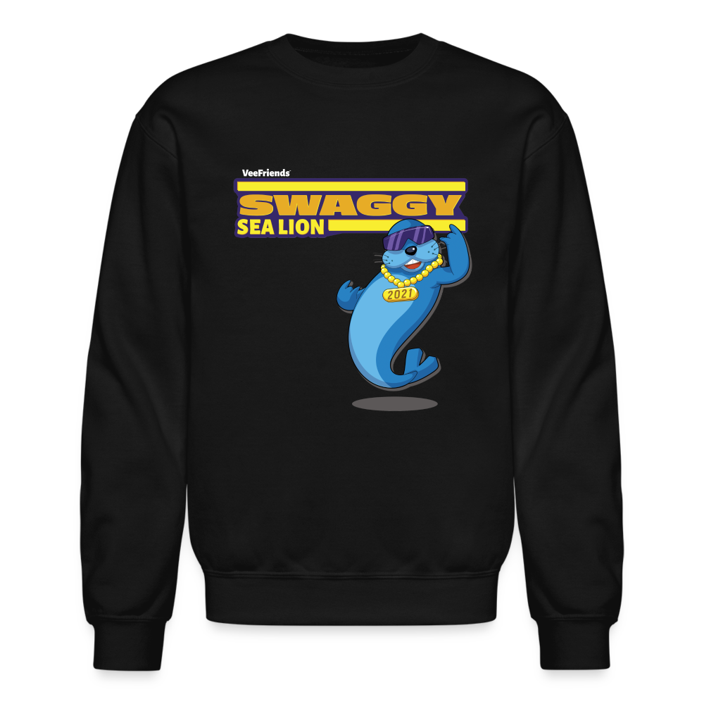 
            
                Load image into Gallery viewer, Swaggy Sea Lion Character Comfort Adult Crewneck Sweatshirt - black
            
        