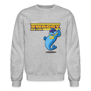 Swaggy Sea Lion Character Comfort Adult Crewneck Sweatshirt - heather gray