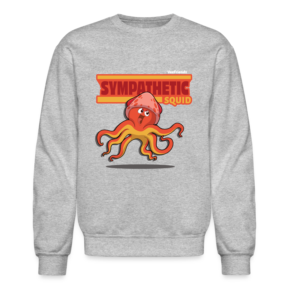 Sympathetic Squid Character Comfort Adult Crewneck Sweatshirt - heather gray