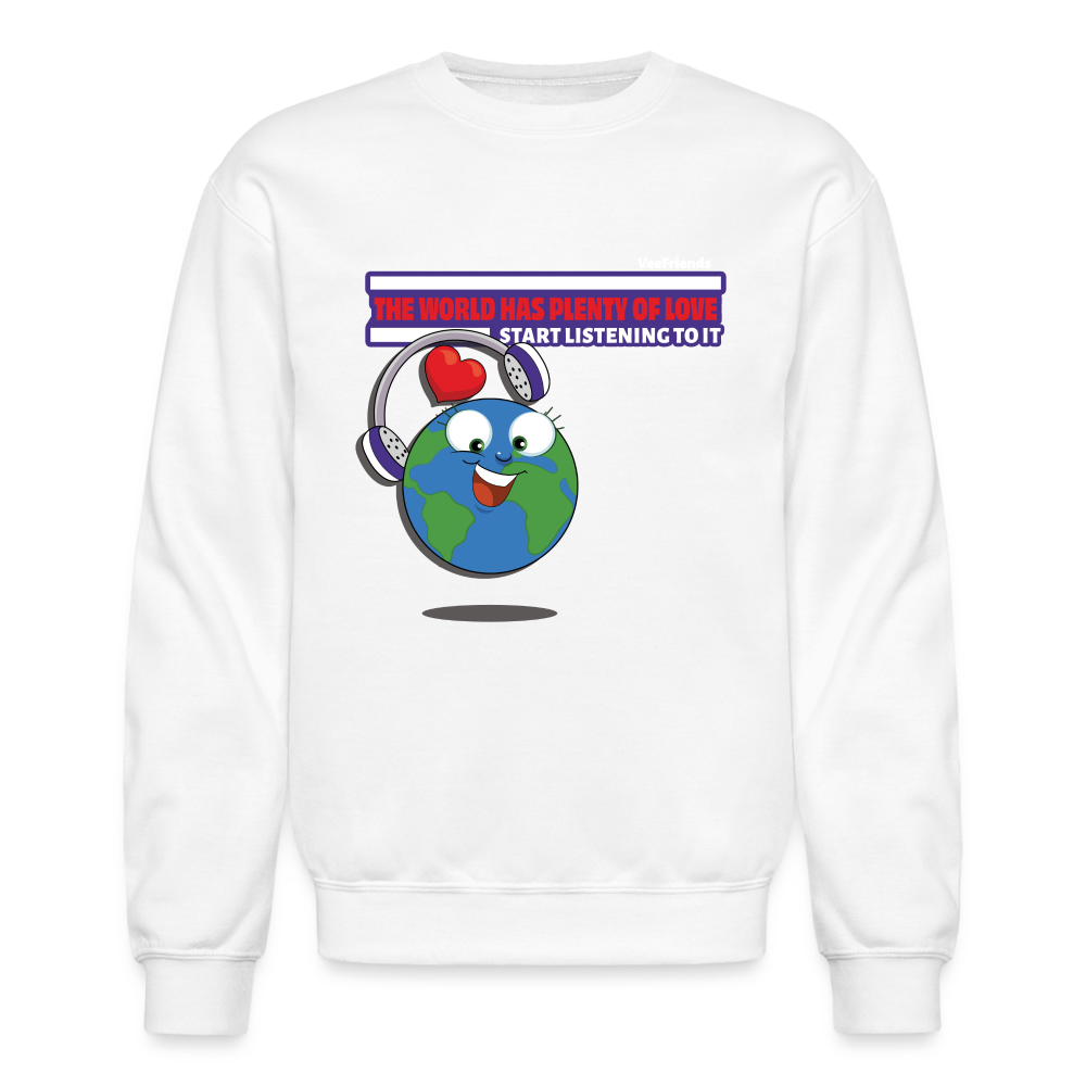 
            
                Load image into Gallery viewer, The World Has Plenty Of Love Start Listening To It Character Comfort Adult Crewneck Sweatshirt - white
            
        