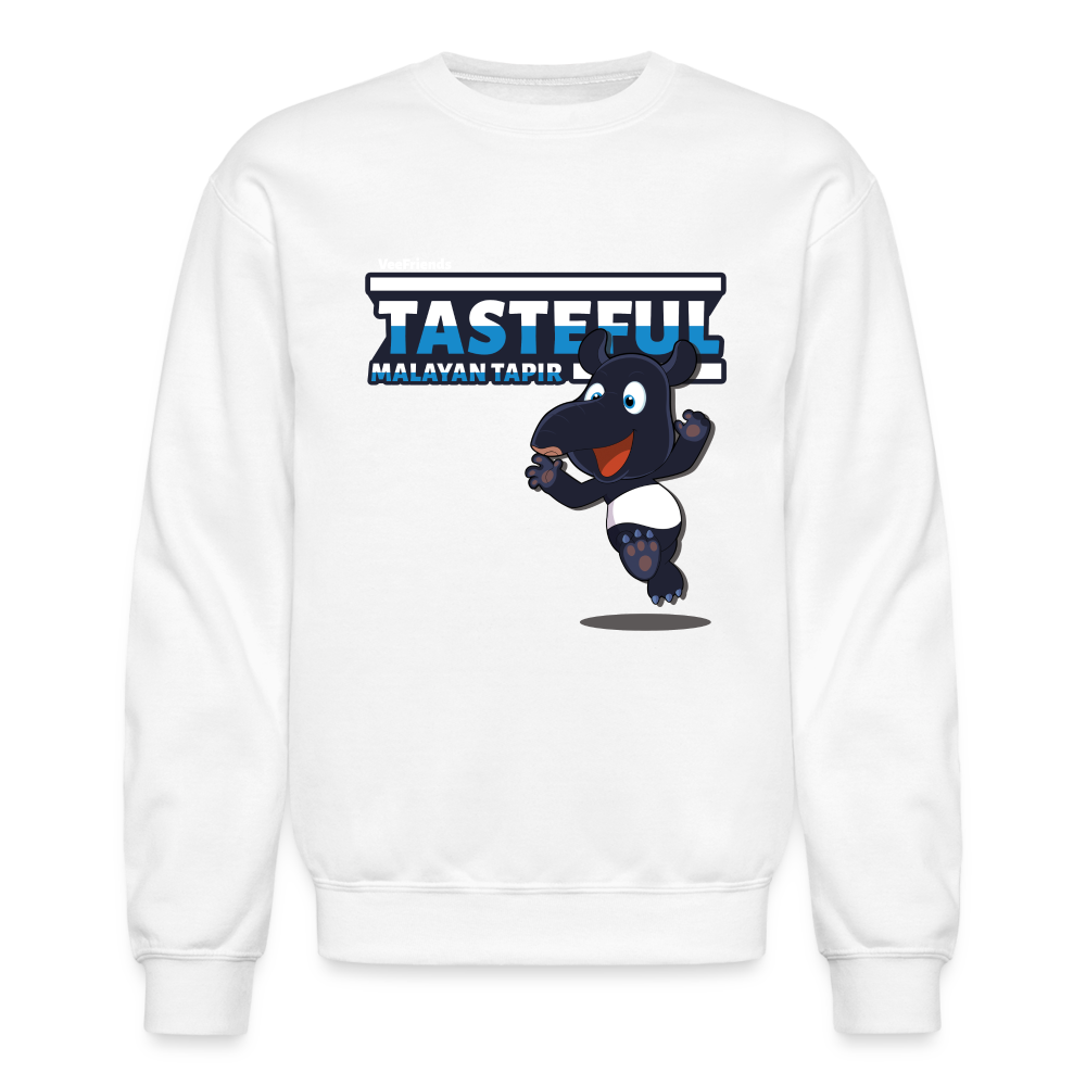 Tasteful Malayan Tapir Character Comfort Adult Crewneck Sweatshirt - white