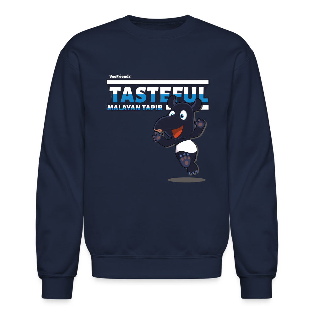 Tasteful Malayan Tapir Character Comfort Adult Crewneck Sweatshirt - navy