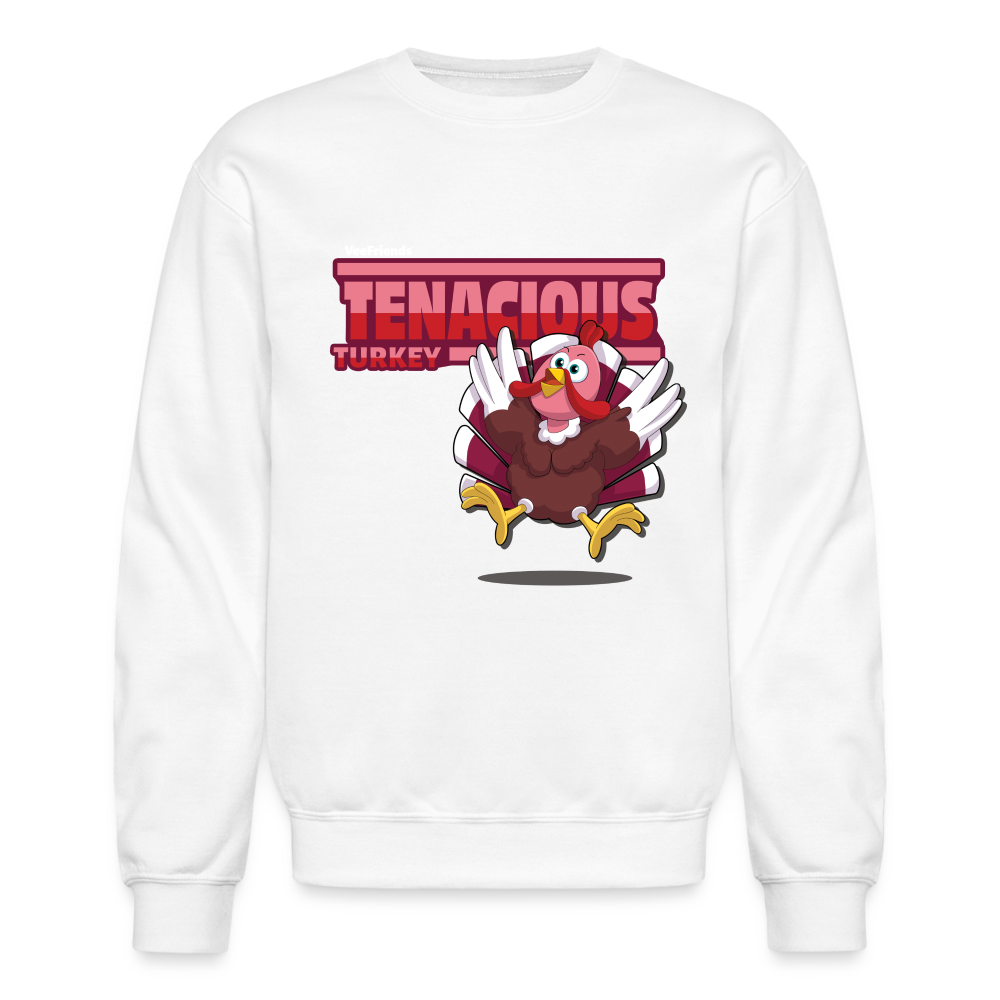 Tenacious Turkey Character Comfort Adult Crewneck Sweatshirt - white
