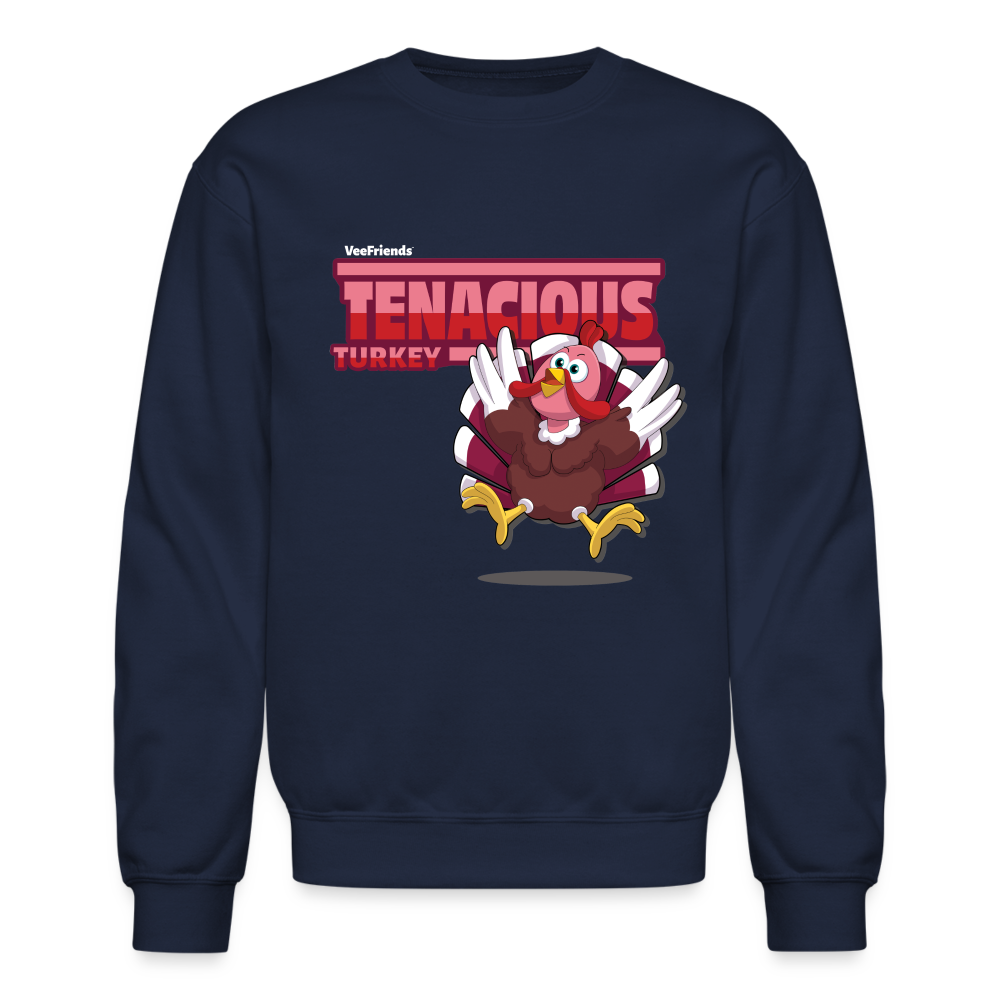 Tenacious Turkey Character Comfort Adult Crewneck Sweatshirt - navy