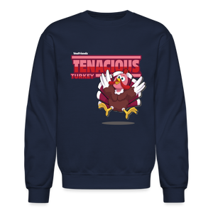 Tenacious Turkey Character Comfort Adult Crewneck Sweatshirt - navy