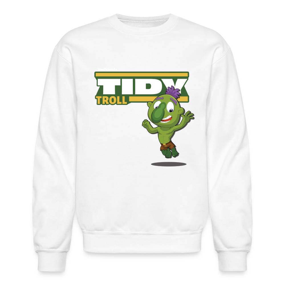 Tidy Troll Character Comfort Adult Crewneck Sweatshirt - white