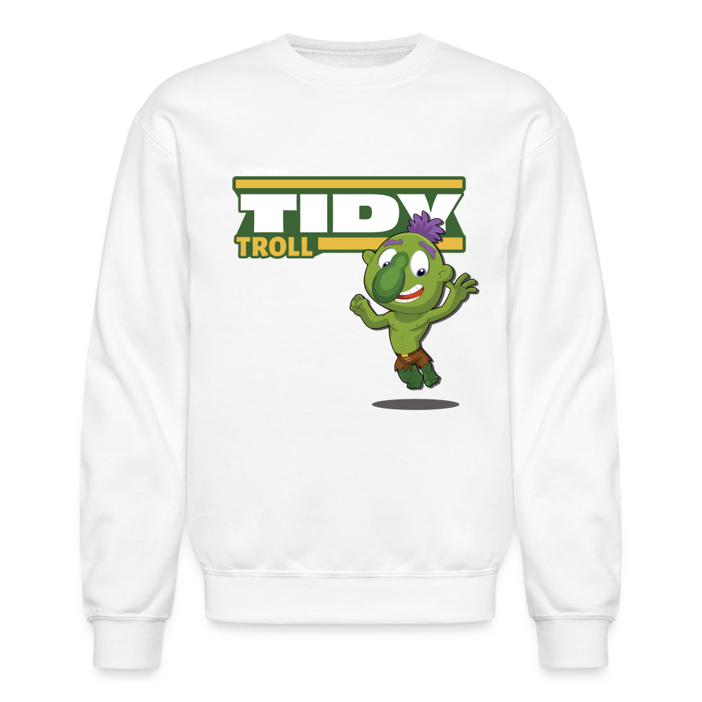
            
                Load image into Gallery viewer, Tidy Troll Character Comfort Adult Crewneck Sweatshirt - white
            
        