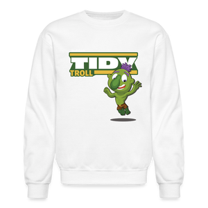Tidy Troll Character Comfort Adult Crewneck Sweatshirt - white