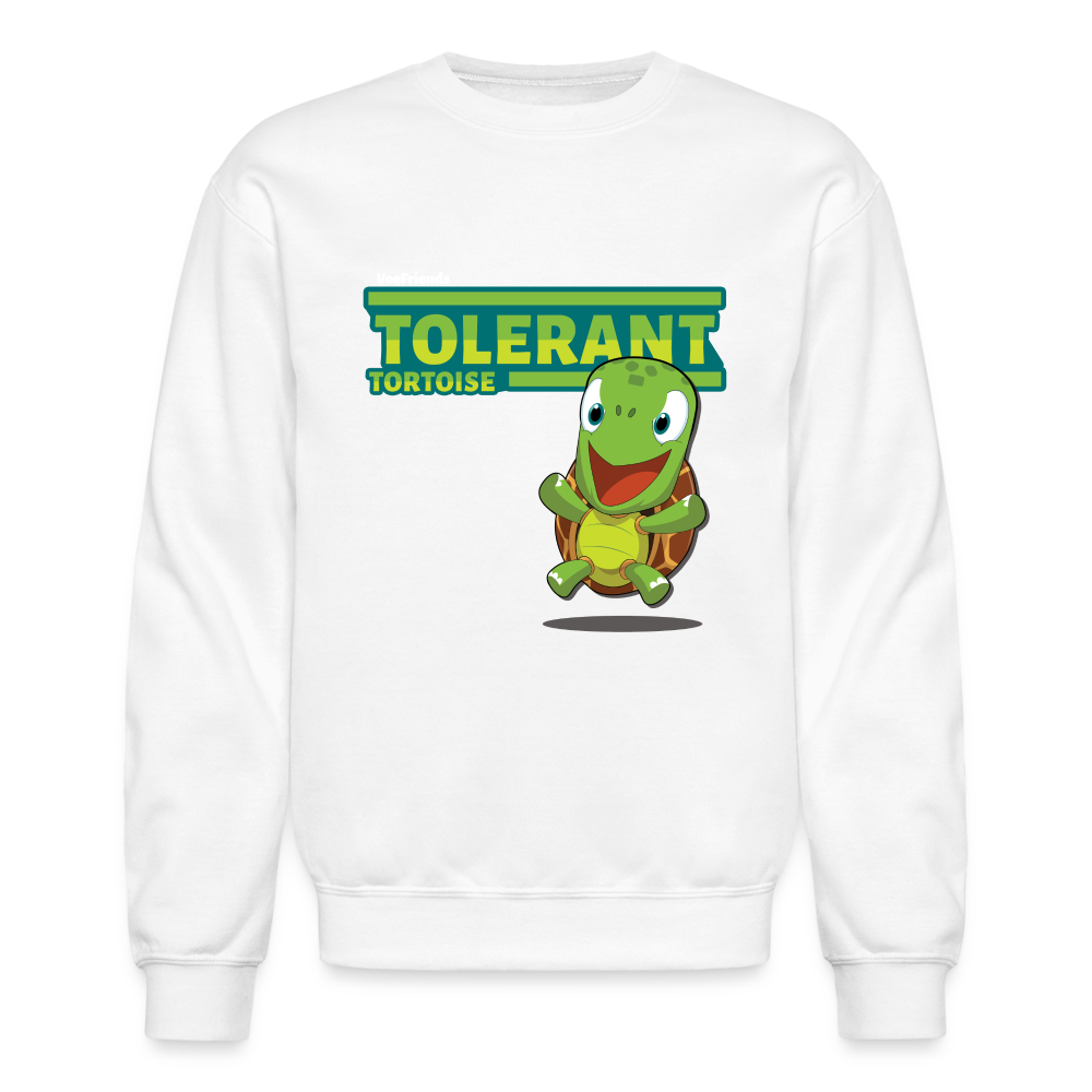 Tolerant Tortoise Character Comfort Adult Crewneck Sweatshirt - white
