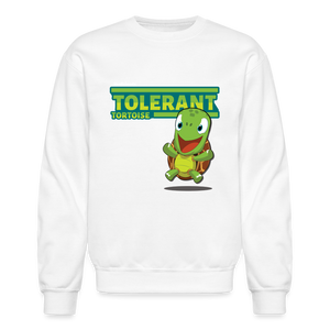 Tolerant Tortoise Character Comfort Adult Crewneck Sweatshirt - white