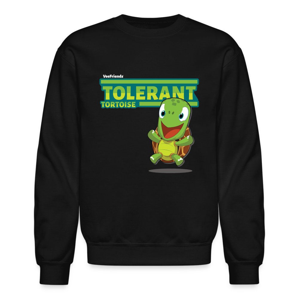 Tolerant Tortoise Character Comfort Adult Crewneck Sweatshirt - black