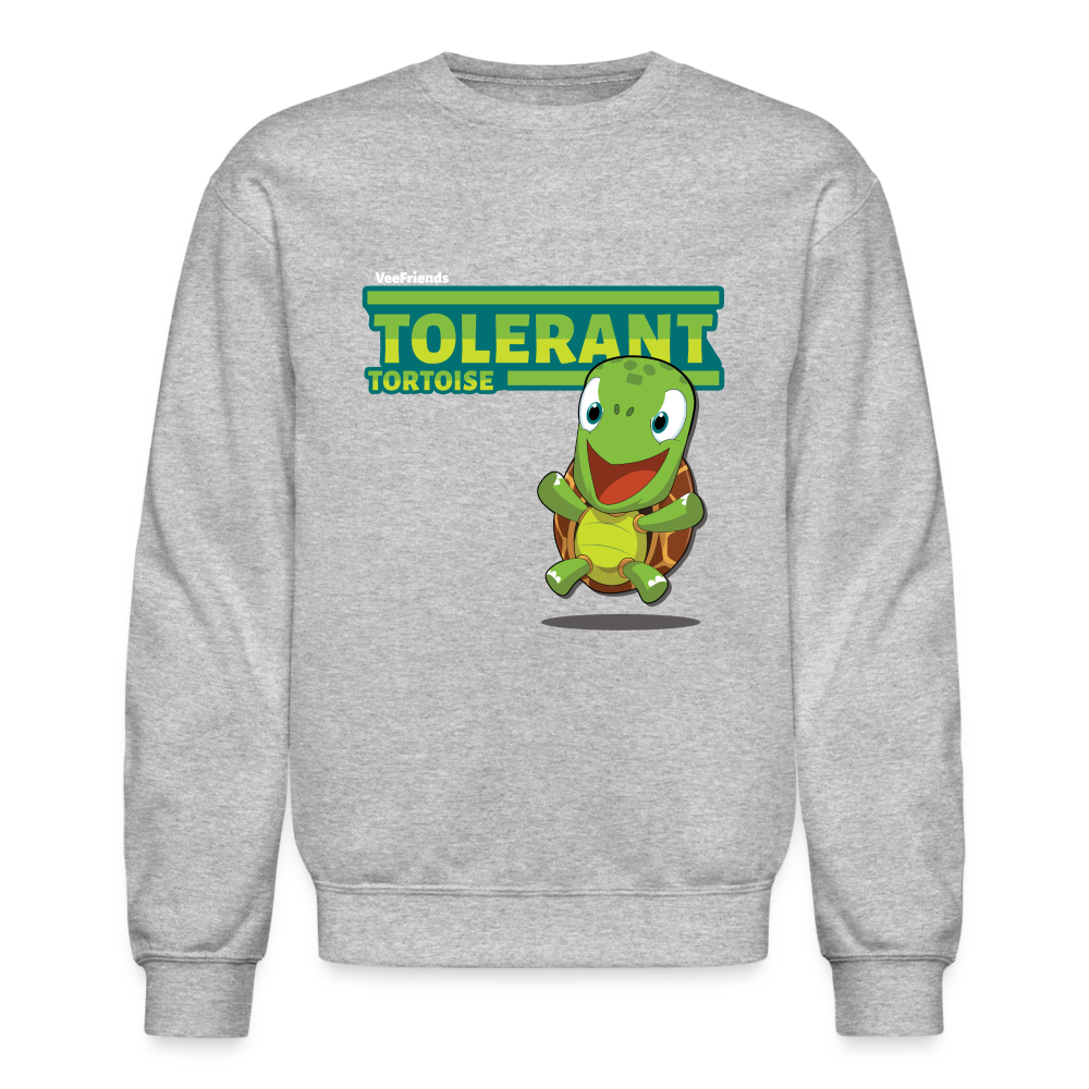 Tolerant Tortoise Character Comfort Adult Crewneck Sweatshirt - heather gray