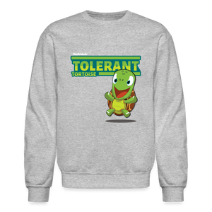 Tolerant Tortoise Character Comfort Adult Crewneck Sweatshirt - heather gray