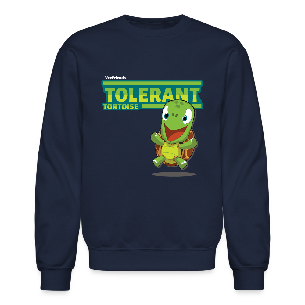 Tolerant Tortoise Character Comfort Adult Crewneck Sweatshirt - navy