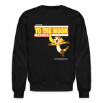 To The Moon Meerkat Character Comfort Adult Crewneck Sweatshirt - black