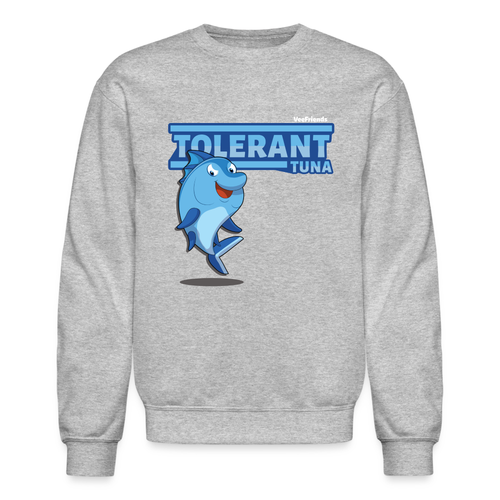 Tolerant Tuna Character Comfort Adult Crewneck Sweatshirt - heather gray