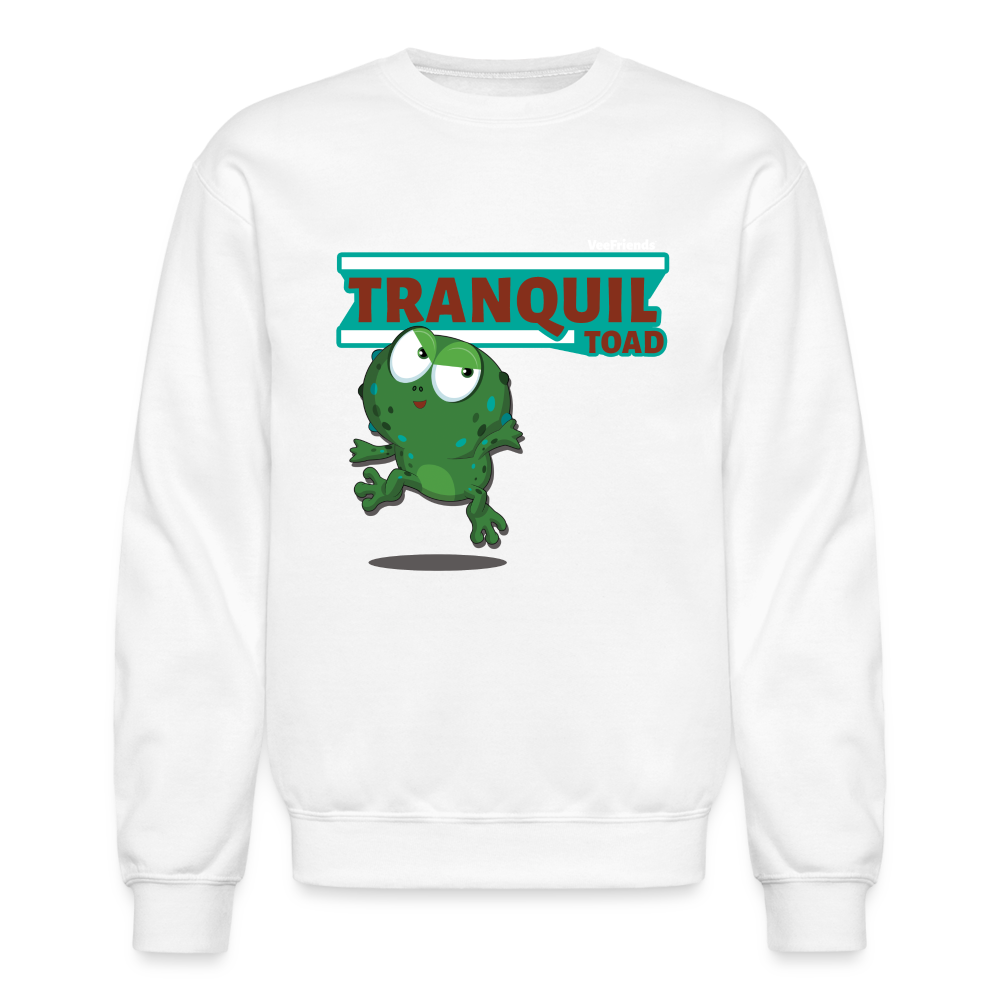 Tranquil Toad Character Comfort Adult Crewneck Sweatshirt - white