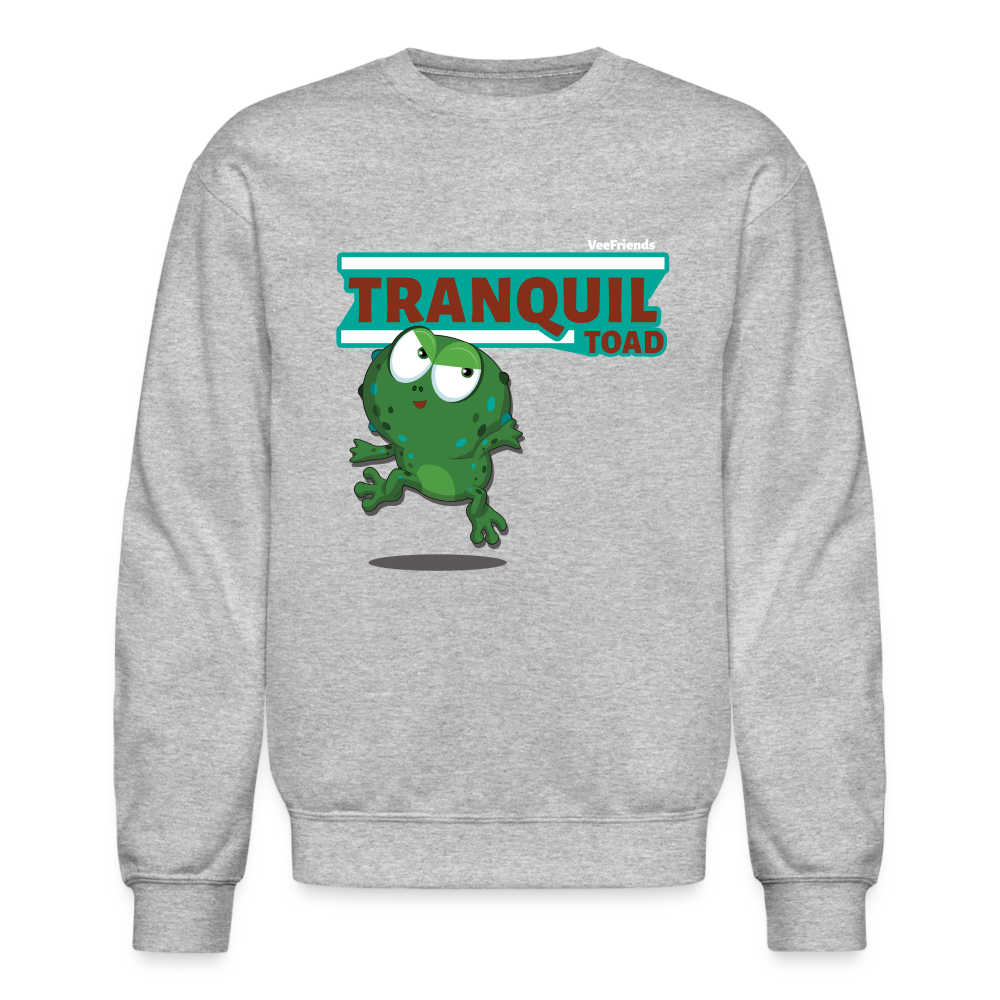 Tranquil Toad Character Comfort Adult Crewneck Sweatshirt - heather gray