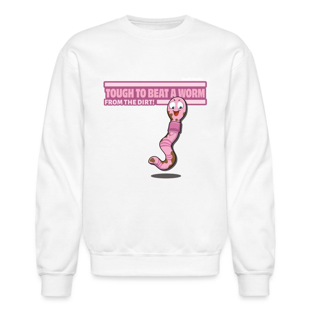 Tough To Beat A Worm From The Dirt! Character Comfort Adult Crewneck Sweatshirt - white