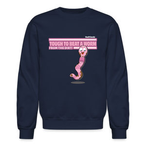 Tough To Beat A Worm From The Dirt! Character Comfort Adult Crewneck Sweatshirt - navy