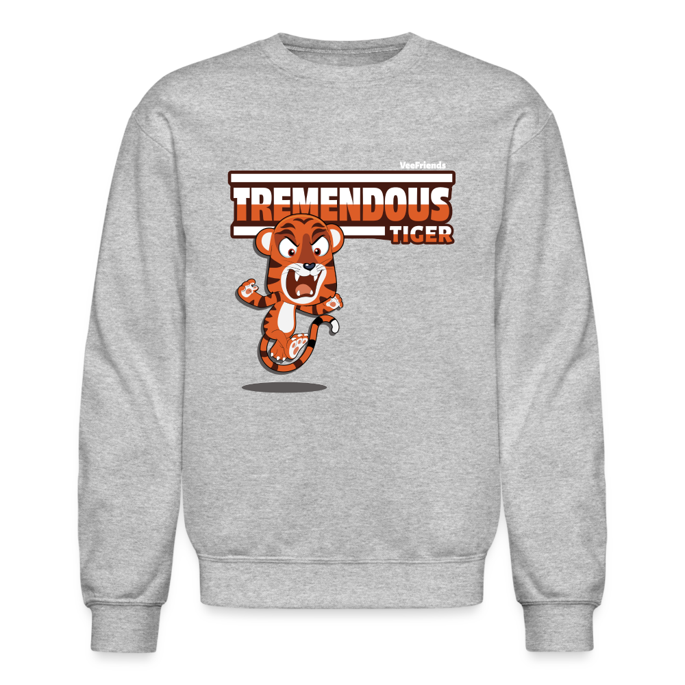 Tremendous Tiger Character Comfort Adult Crewneck Sweatshirt - heather gray