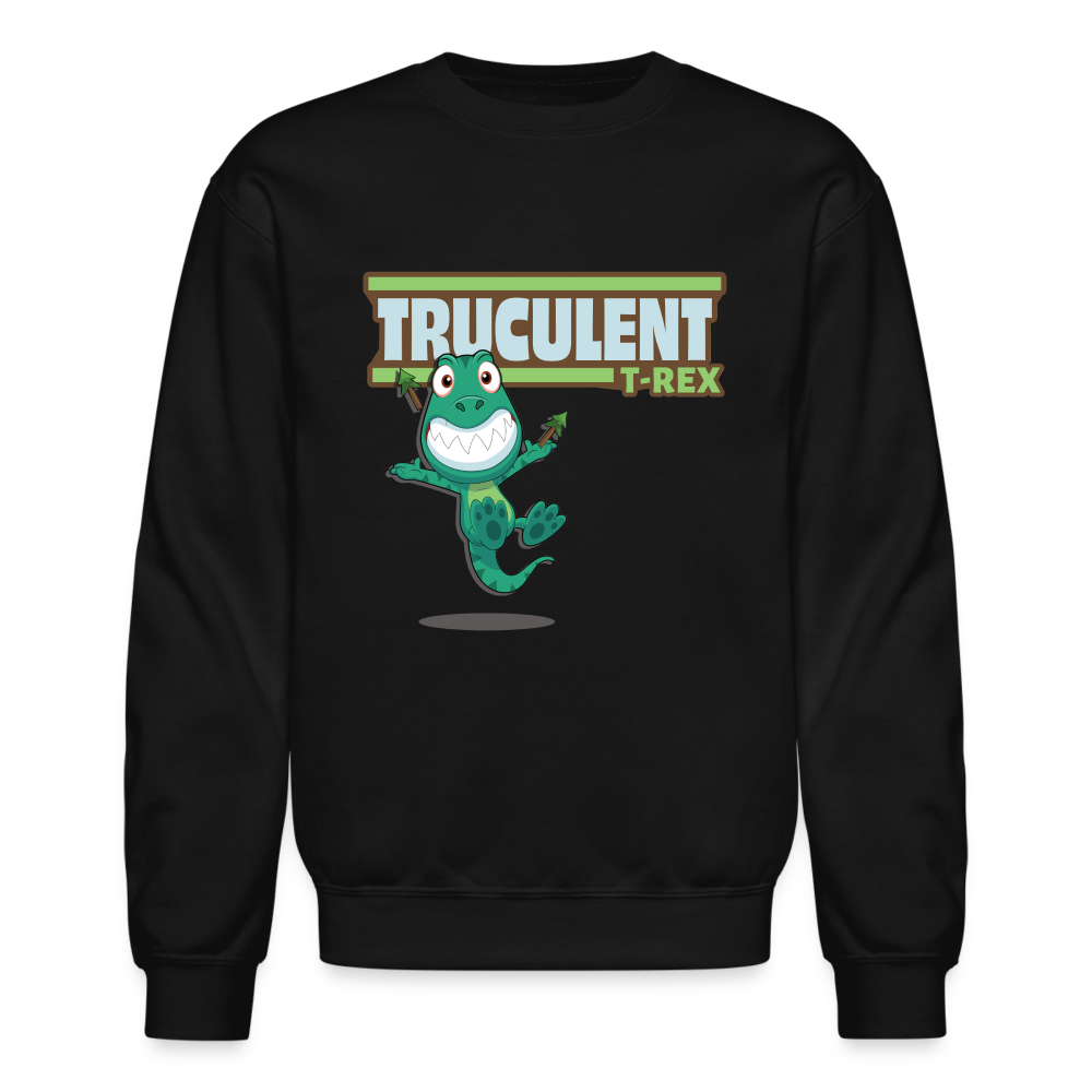 Truculent T-Rex Character Comfort Adult Crewneck Sweatshirt - black