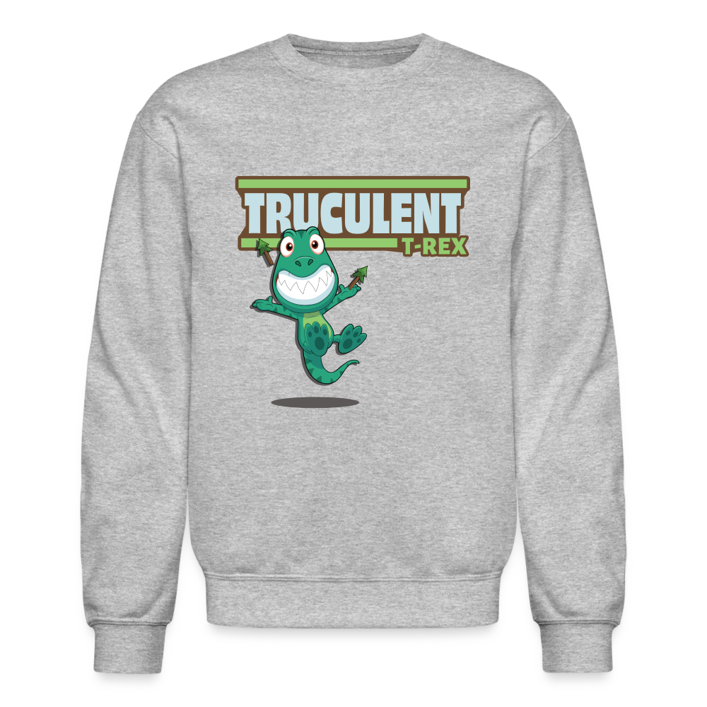Truculent T-Rex Character Comfort Adult Crewneck Sweatshirt - heather gray