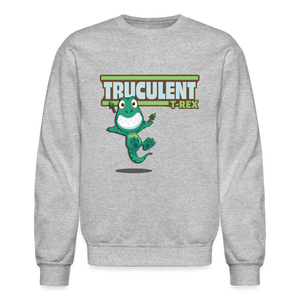 Truculent T-Rex Character Comfort Adult Crewneck Sweatshirt - heather gray