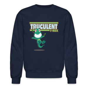 Truculent T-Rex Character Comfort Adult Crewneck Sweatshirt - navy