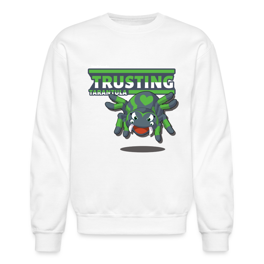 Trusting Tarantula Character Comfort Adult Crewneck Sweatshirt - white