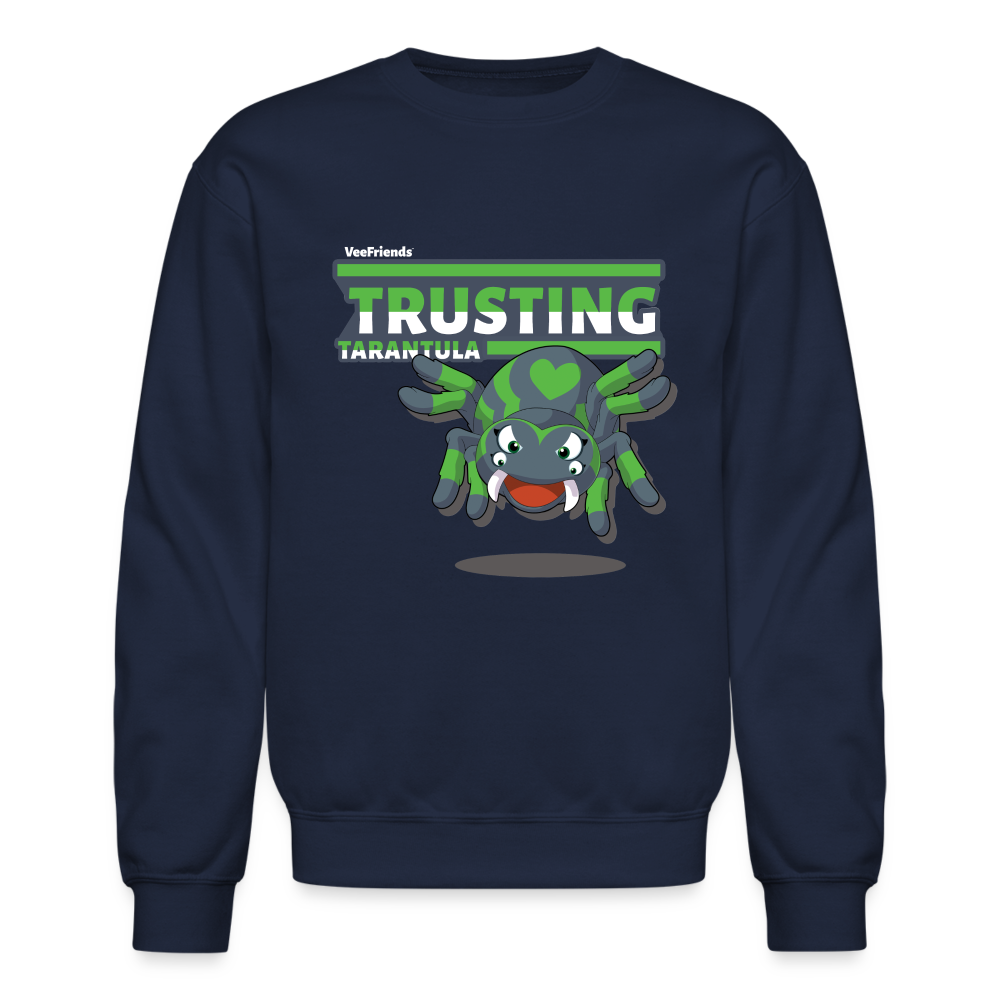 Trusting Tarantula Character Comfort Adult Crewneck Sweatshirt - navy