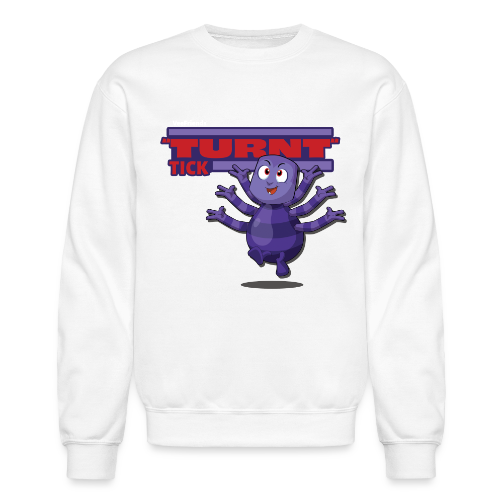 "Turnt" Tick Character Comfort Adult Crewneck Sweatshirt - white