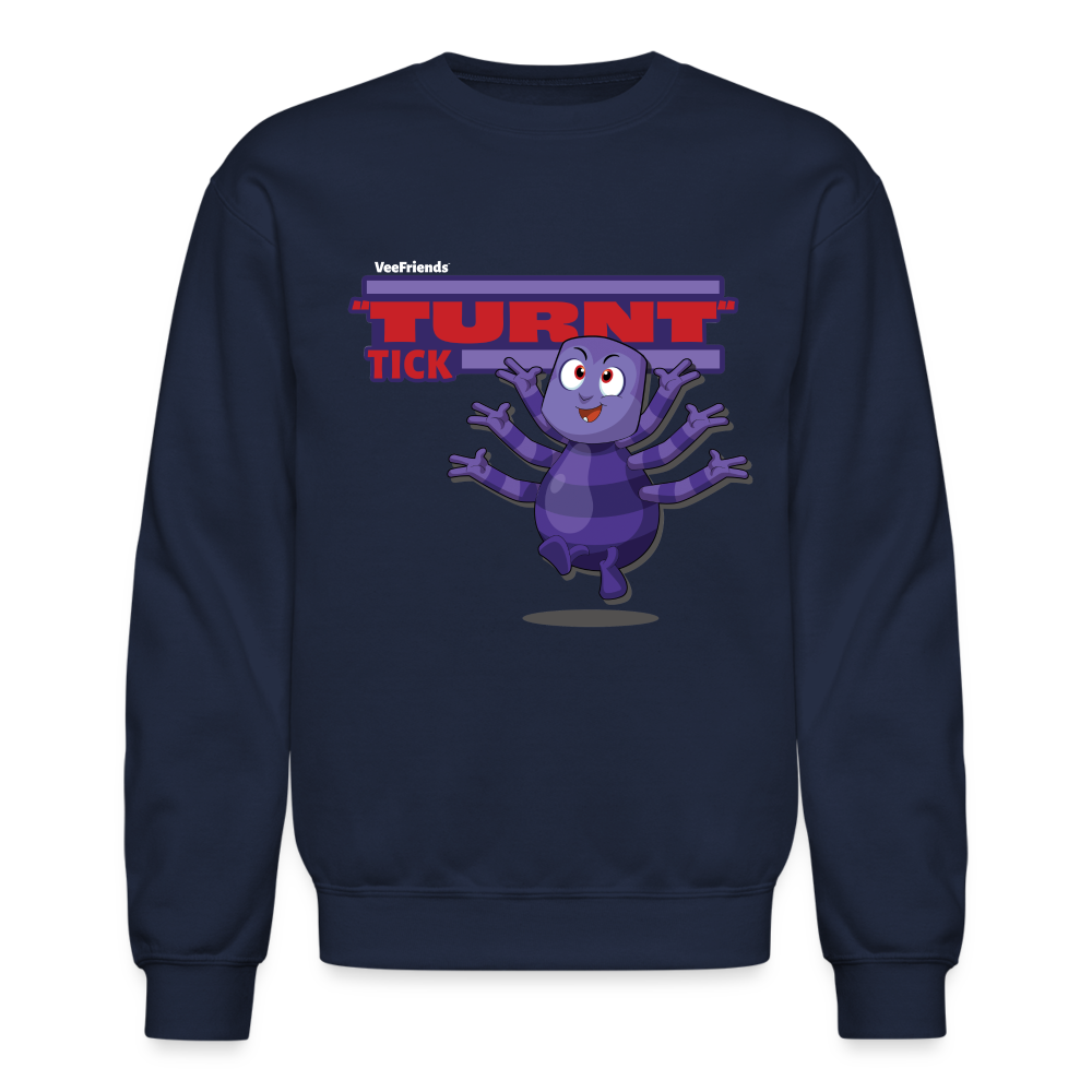 "Turnt" Tick Character Comfort Adult Crewneck Sweatshirt - navy