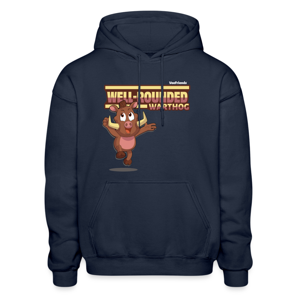 Well-Rounded Warthog Character Comfort Adult Hoodie - navy