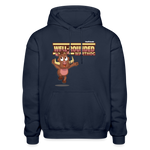 Well-Rounded Warthog Character Comfort Adult Hoodie - navy