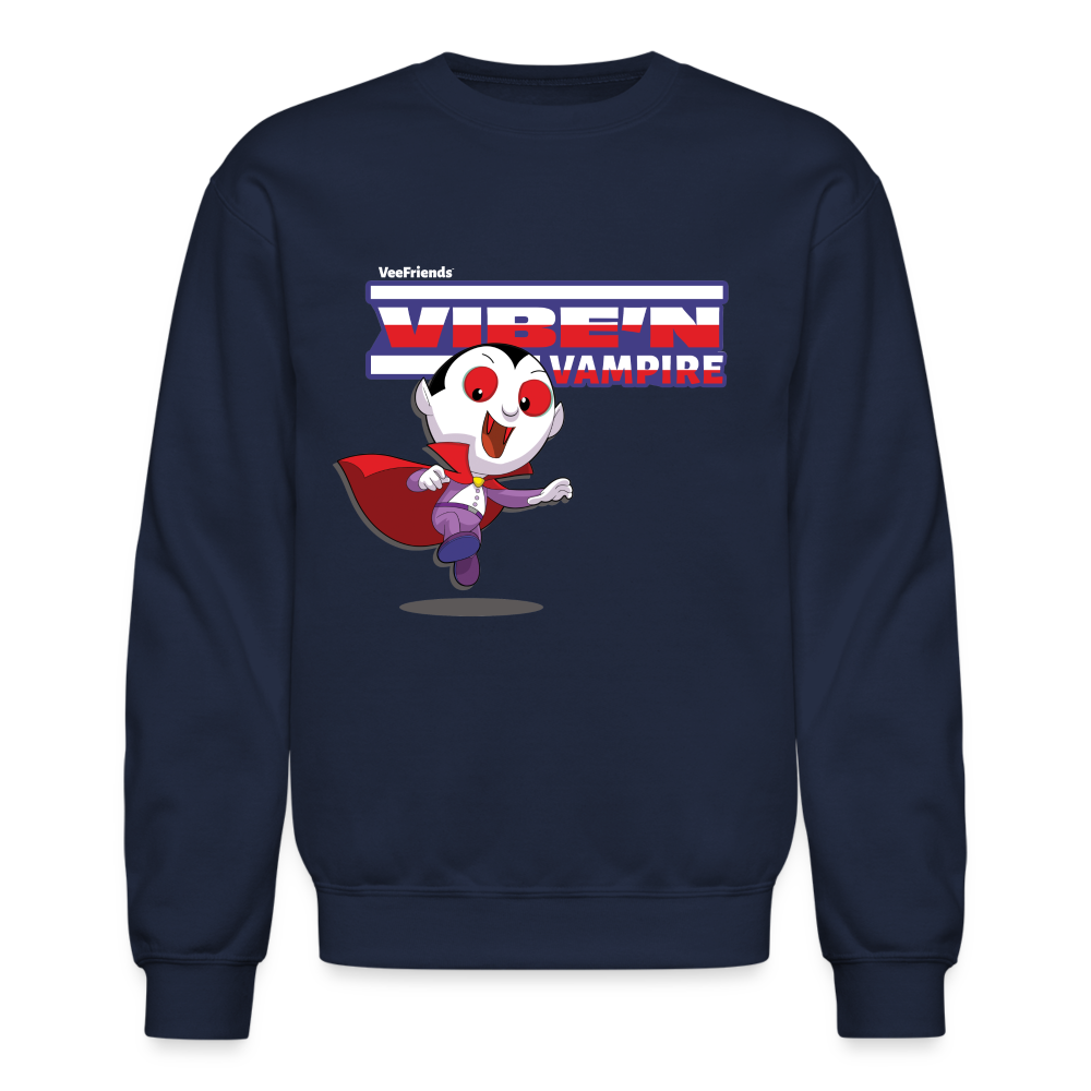 Vibe’n Vampire Character Comfort Adult Crewneck Sweatshirt - navy