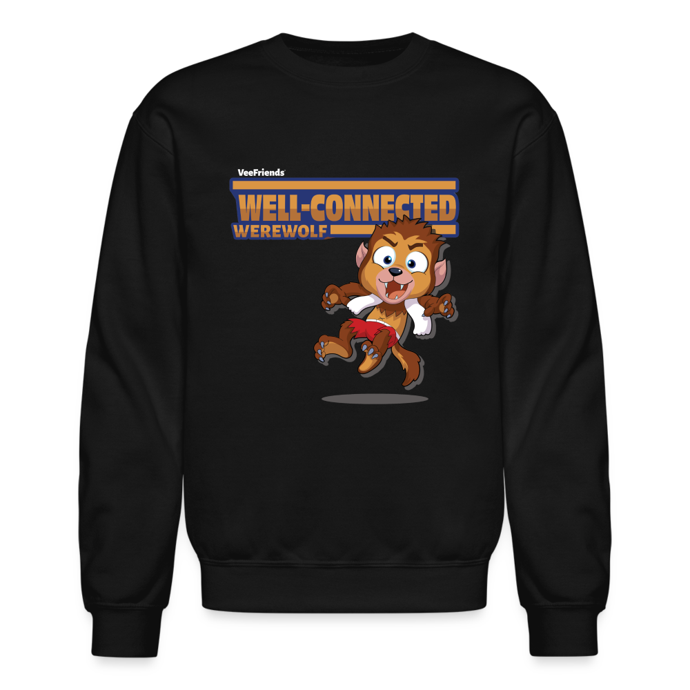 Well-Connected Werewolf Character Comfort Adult Crewneck Sweatshirt - black