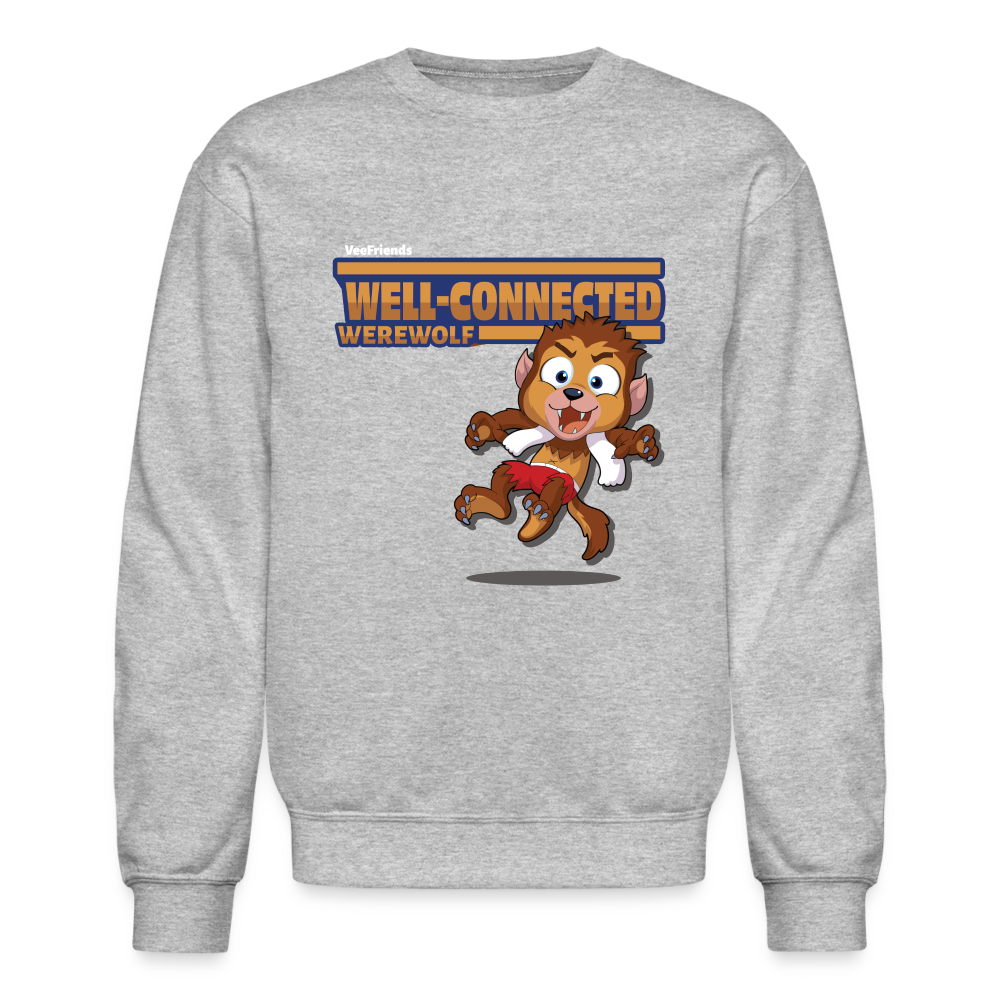 Well-Connected Werewolf Character Comfort Adult Crewneck Sweatshirt - heather gray